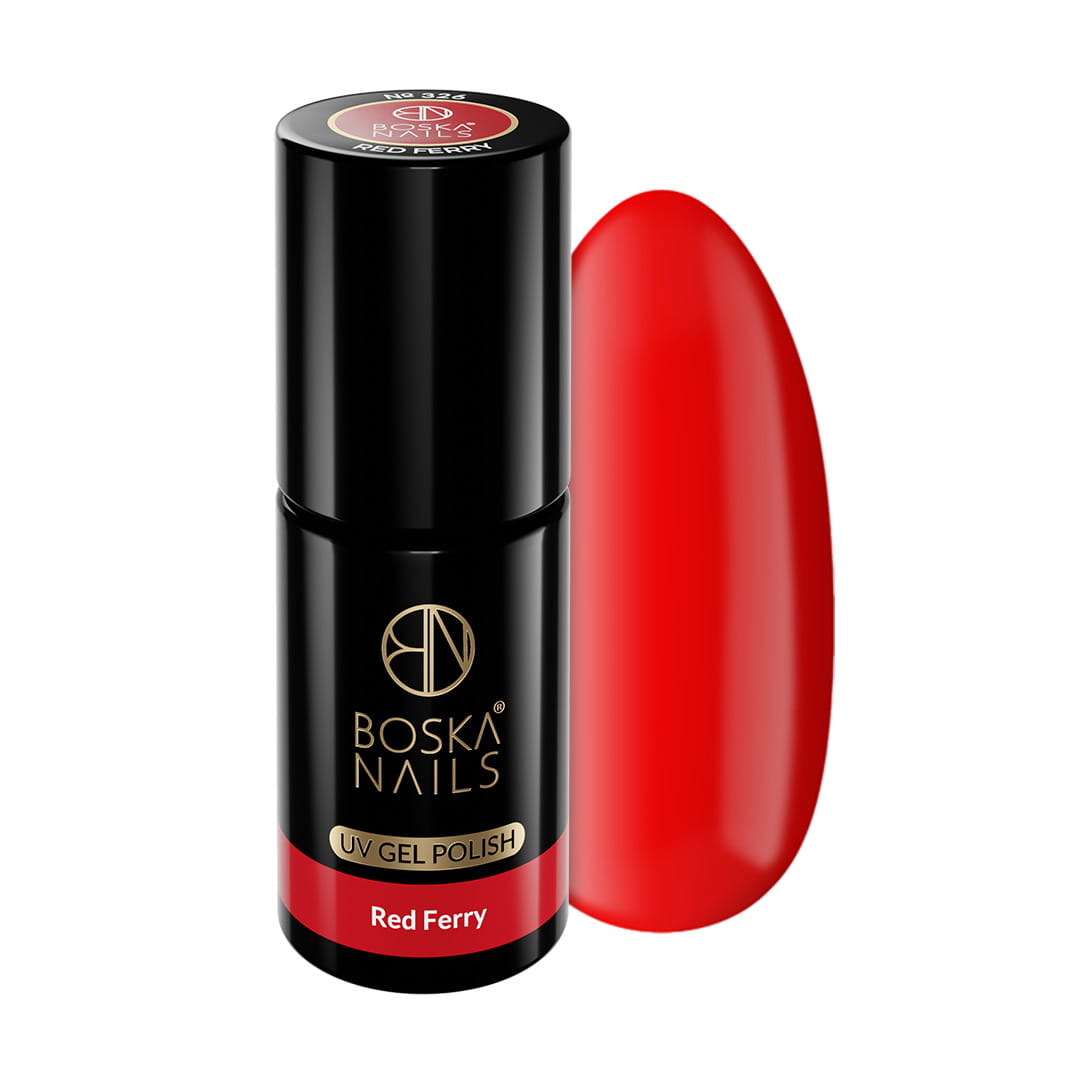Lakier Hybrydowy Divine Red Ferry no 326 Boska Nails 6 ml