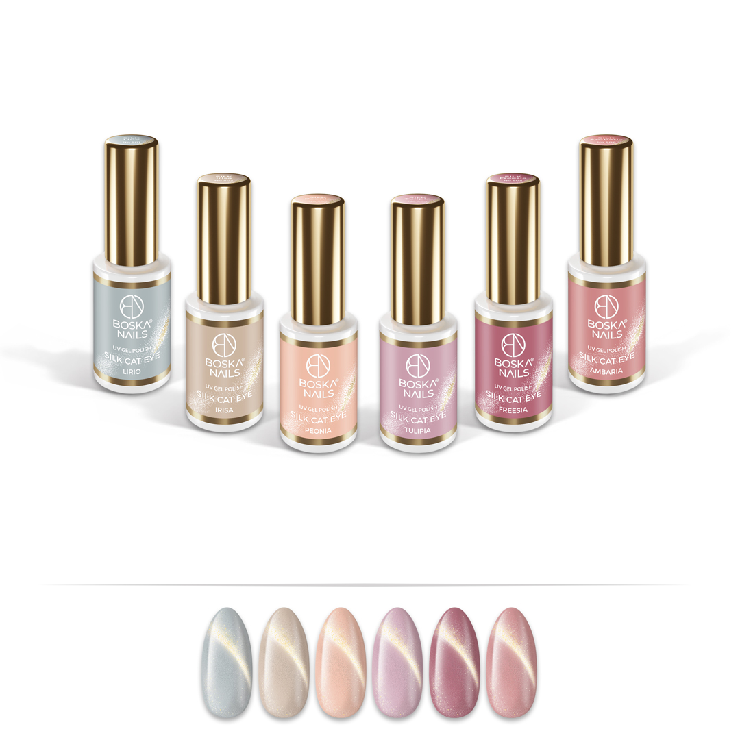 Set lakierów hybrydowych Cat Eye Silk Boska Nails